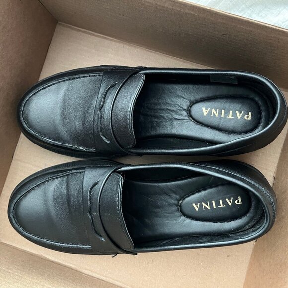 Portland Leather Goods Patina Zoe chunky loafers,  black, women’s size 8.5 - Picture 5 of 6